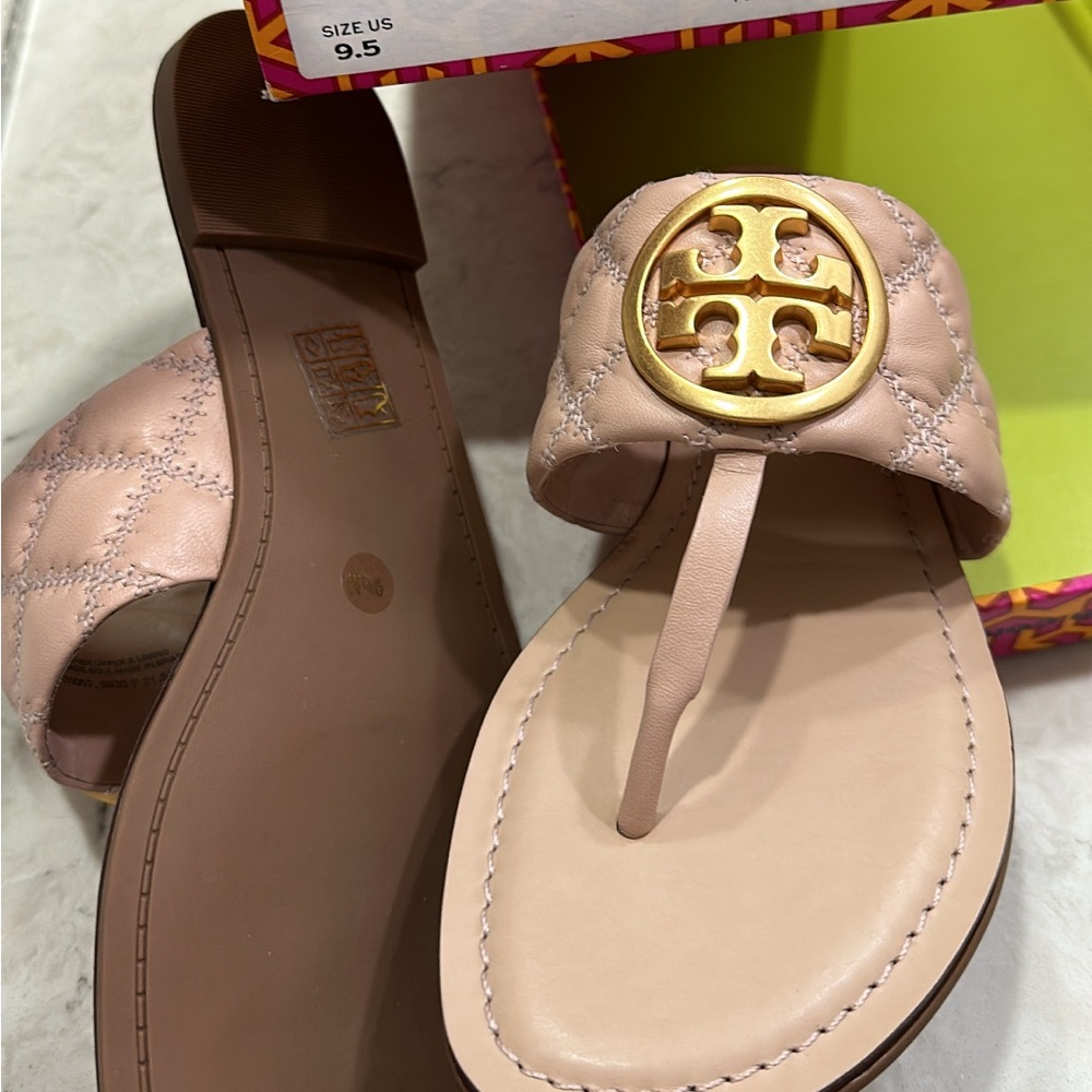 Tory Burch Benton Band Sandal - Pink Quilted Leather